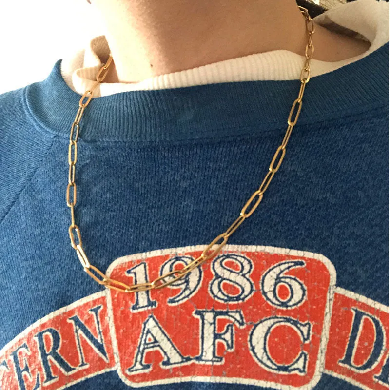 Wholesale Paper Clips Thick Chains Metal Necklaces