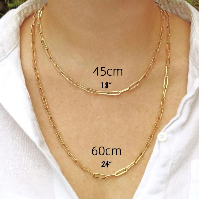 Wholesale Paper Clips Thick Chains Metal Necklaces
