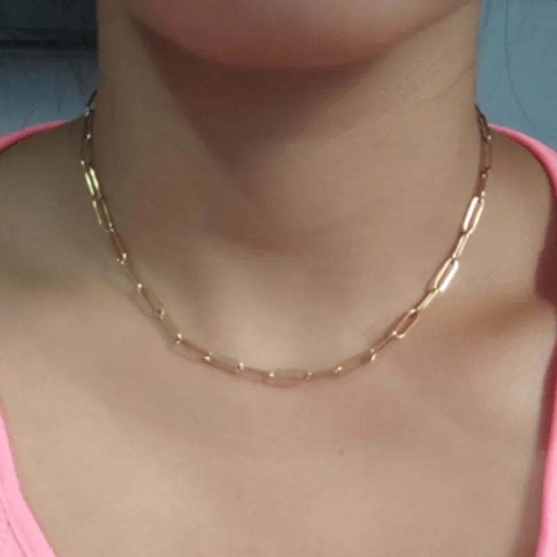 Wholesale Paper Clips Thick Chains Metal Necklaces