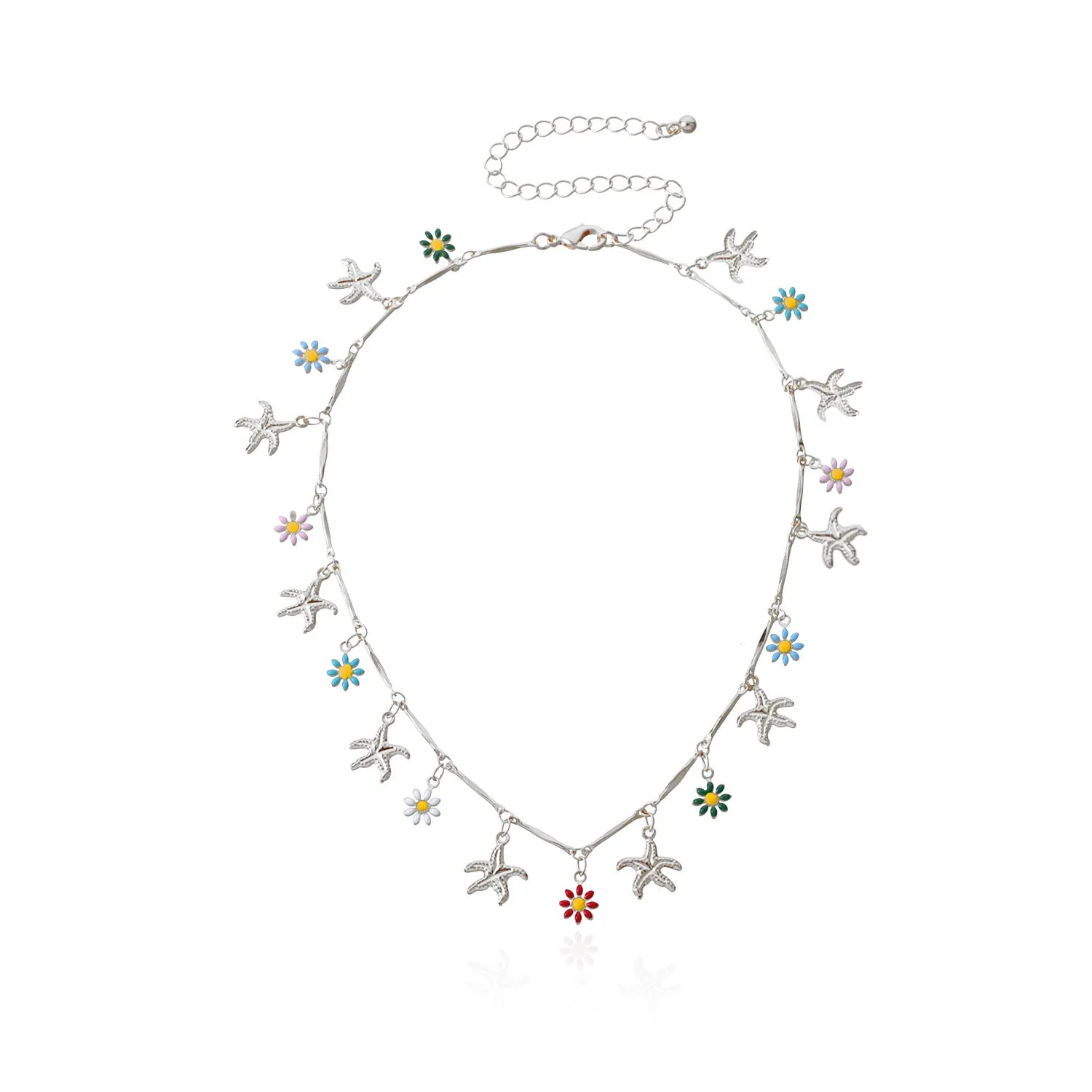 Wholesale Starfish Flower Alloy Necklaces