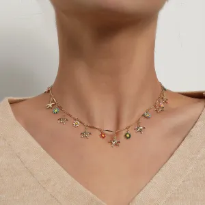 Wholesale Starfish Flower Alloy Necklaces