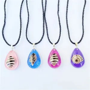 Wholesale Summer Conch Amber Resin Necklace